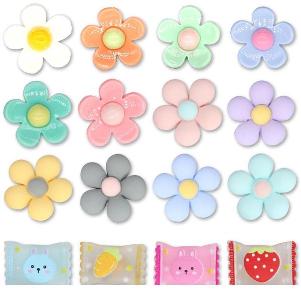 

cute candy flower button plastic acryl child decorative buttons for clothing women suit sewing accessories scrapbooking bbyokw, Blike;white