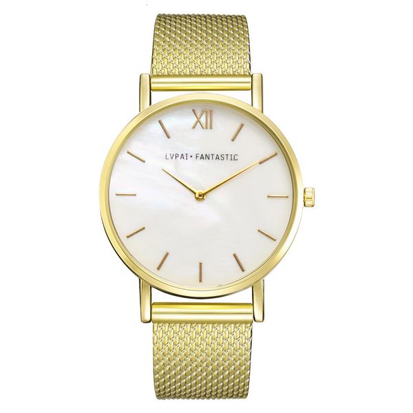 

2019 fashion women quartz watch luxury plastic leather analog wrist watches female clock lvpai brand relogio feminino, Slivery;brown