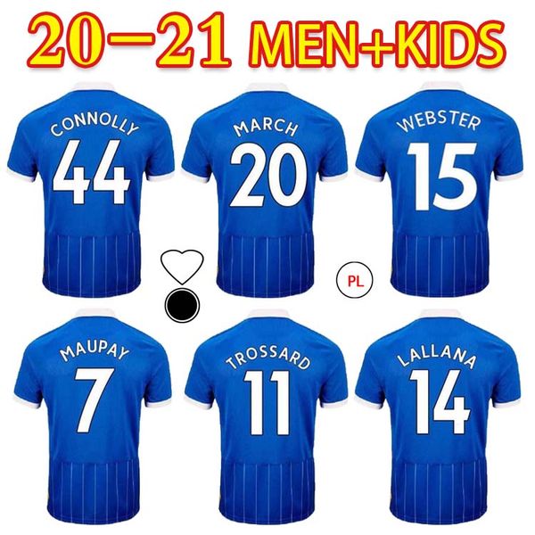 

men + kids 2021 blue soccer jerseys albion maupay connolly uniforms trossard lallana jersey rodriguez football shirt, Black;yellow