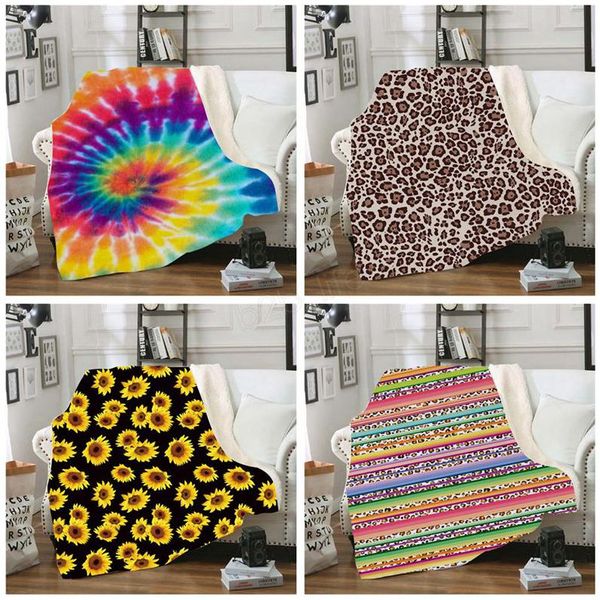 

sherpa blanket 150*130cm sunflower floral striled leopard 3d printed kids winter plush shawl couch sofa throw fleece wrap ljja2961