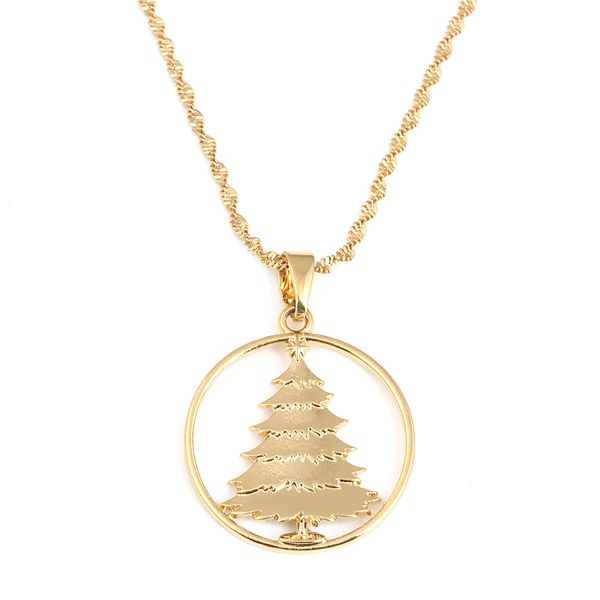 

gold elegant fashion jewelry pine tree pendant necklace for women, Silver