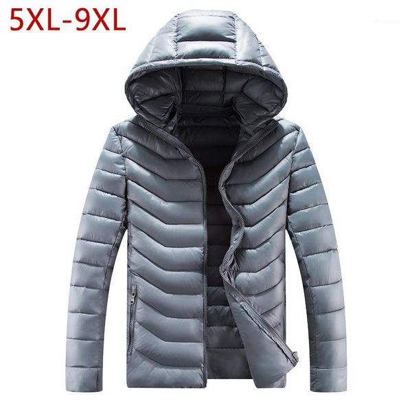 

5xl-9xl big size men cotton thick parka jacket winter autumn male casual thicken warm outwear hooded varsity plus size coat cf021, Tan;black