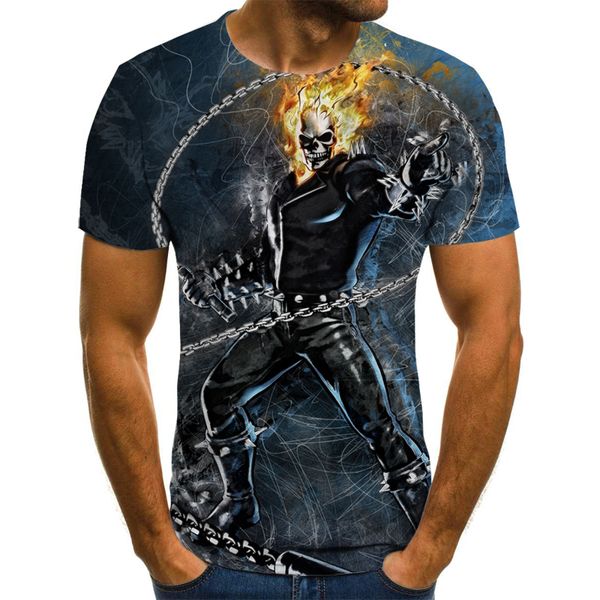 

skull ghost knight cool 3d skull print rock fire skull 3d print shirts comics horror graphic men clothing