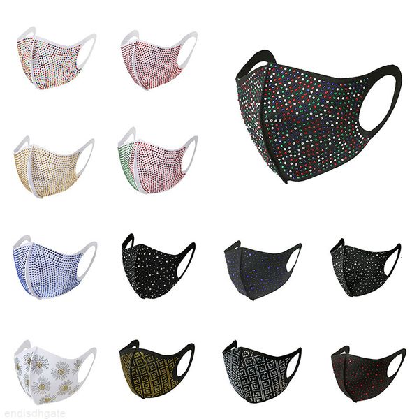 

fashion colorful mesh face masks bling diamond party mask rhinestone grid net mask washable hollow mask for women