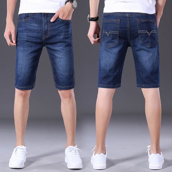 

summer thin stretch holed shorts men's jeans capris loose casual pants, White;black