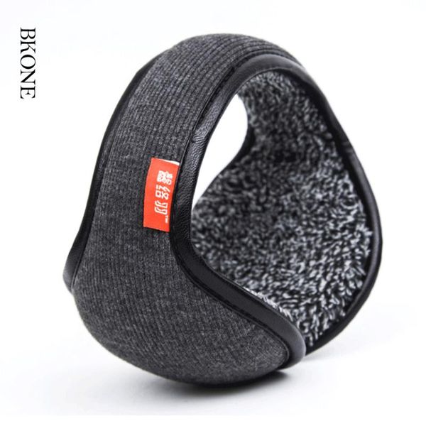 

ear muffs winter earmuffs warm wool knitted warmer foldable faux cashmere muff cover bag back wear earflap for men women, Blue;gray