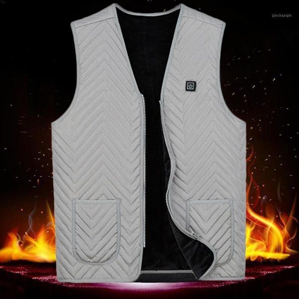 

outdoor t-shirts smart heating vest usb charging winter warm sleeveless jacket suitable electric sports for outdoor1, Gray;blue