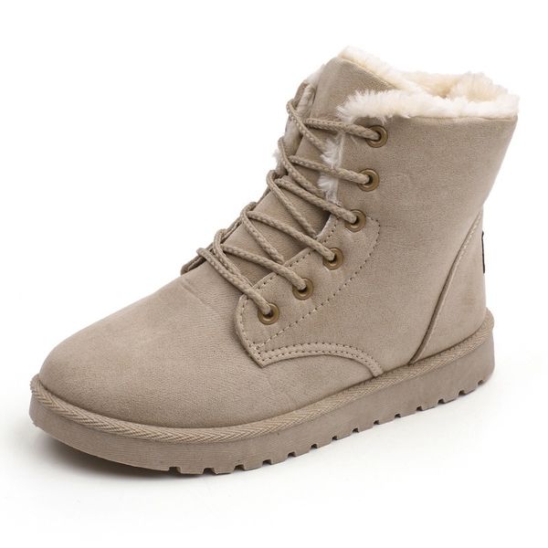 

women boots warm winter women shoes plus size female faux suede ankle boot for woman botas mujer plush ladies snow boots wsh3132 201031, Black