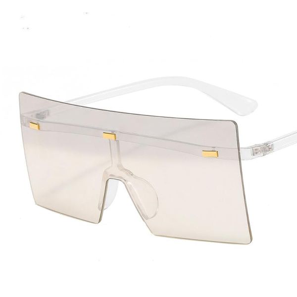 

sunglasses big frame square women fashion flat oversize gradient clear sun glasses for 2021 nx, White;black