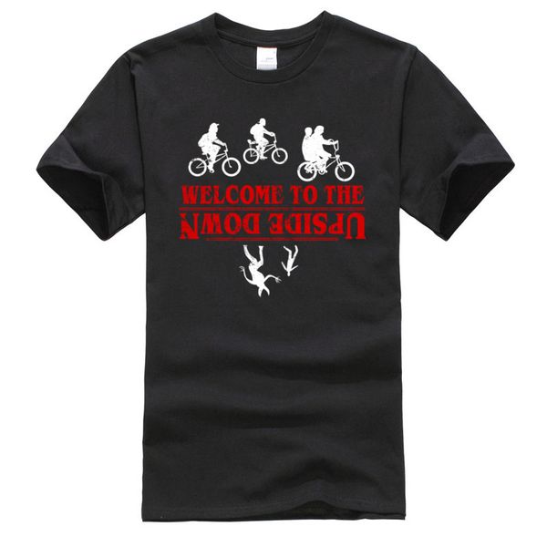 

stranger things the upside down dustin eleven black 100% cotton summer round neck male custom hoodie designers t shirts sweatshirt