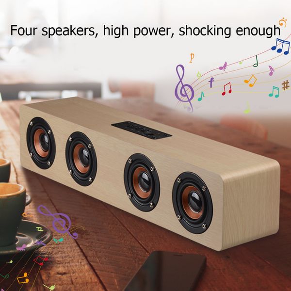 

12w hifi bluetooth-динамики беспроводных стерео сабвуфер altavoz wood home audio desktop speaker handsfree игроки