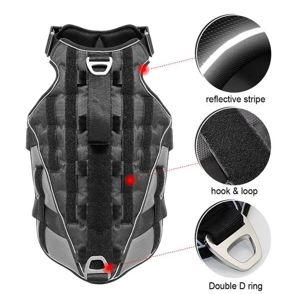 

military tactical dog harness nylon reflective k9 working dog harness adjustable training for medium large dogs german sqckkx