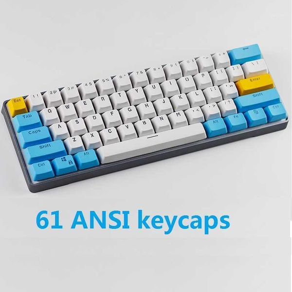 

keyboards wesappa 61-key pbt backlight diy three-color mechanical keyboard keycap for gh60 / rk61 alt61 annie poker keycaps1