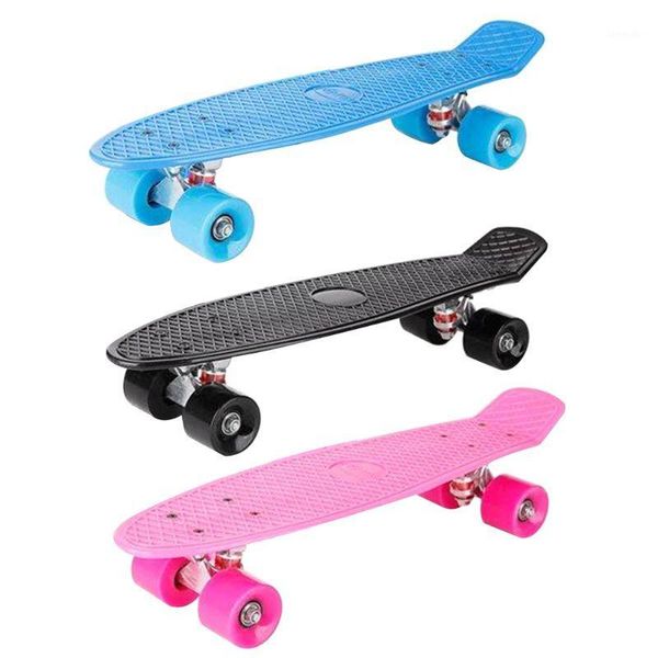

skateboarding 22 inch four-wheel skateboard single-warp kick skate board for beginner boy girl 77hc1