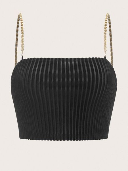 

chain strap velvet crop cami h6q0#, White