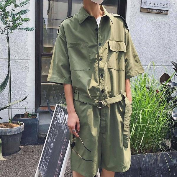 

summer hip hop playsuit short sleeve body rompers women loose tooling jumpsuit punk baggy oversize streetwear dancing1, Black;white