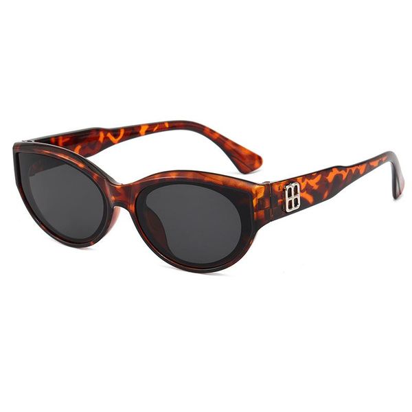 

sunglasses arrival 2021 cat eye futuristic women men uv400 brand designer black green leopard, White;black