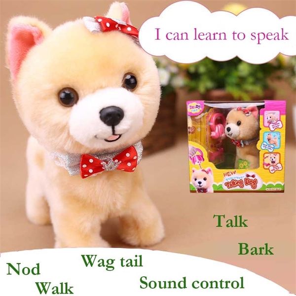 Robô Dogs Andando Bark Toy Toy Toy Controle de Som Cachorrinho Brinquedos Eletrônicos Brinquedos Interativos Pet Pet Brinquedos para crianças presentes de aniversário 201212