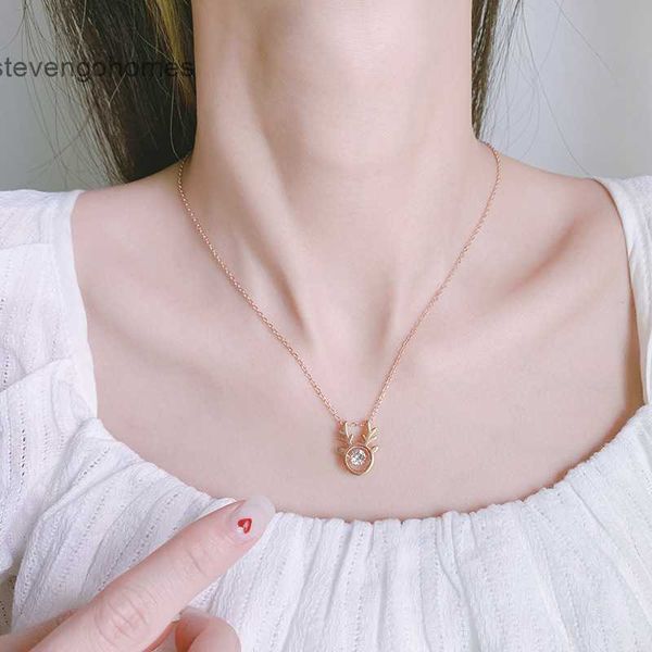 

way sterling silver jewelry deer s925 all the have you necklace female elk horn clavicle chain smart pendant net red