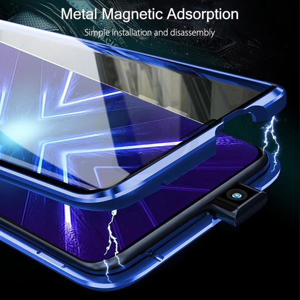 

magnetic case for huawei y9s case cover clear double side tempered glass shockproof hard bumper for huawei y9 s y9s mobile h jlltah