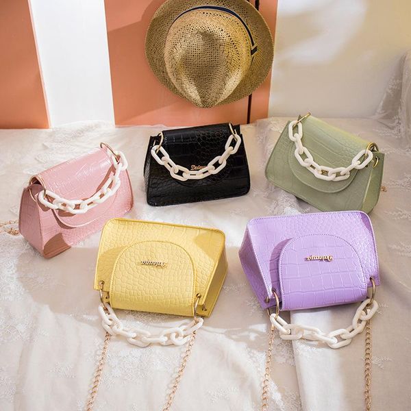 

new fashion women handbag double iron ring bold handle crocodile pattern elegant sweet mini shoulder bag all match girl coin bag