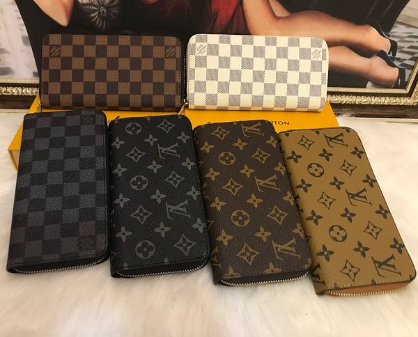 

fashion able zipper designer wallet famous mens wallets leather purse card holder coin purse lv louis vuitton women handbag, Red;black