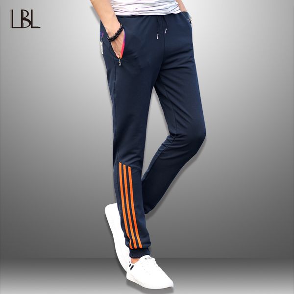 

lbl striped pants men jogger casual mens sweatpants sportswear long trousers new straight pant man fitness clothing dropshipping 201113, Black