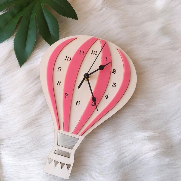 

nordic style cartoon air balloon clock children room decoration cute wall clock child clocks decor home decorations wj826