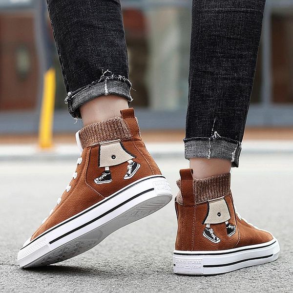 

mens fashion hombre boty man lona canvas shoes de cuero casual men spring slip boots sapato 2020 sneakers sneaker mens white on, Black