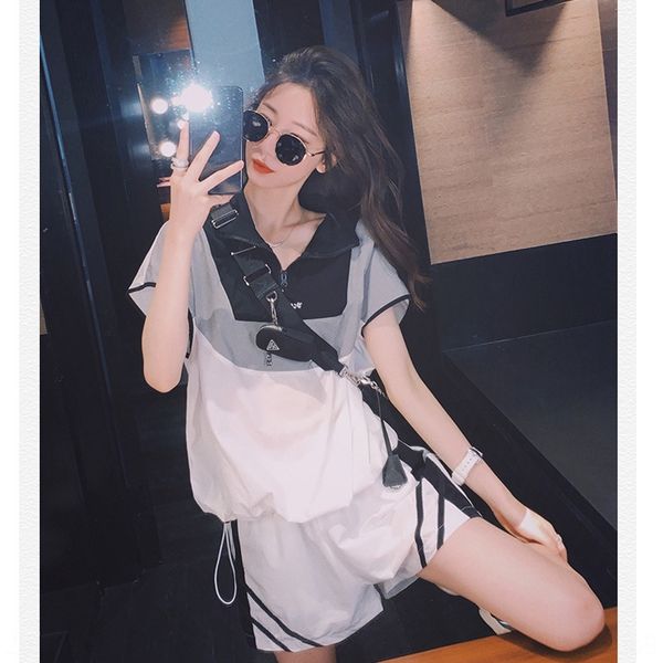 

студенческие спортивные женщин лето 2020 новый корейский досуг моды два костюма кусок костюм тонкий свободный иностранный стиль тенденции py, Gray