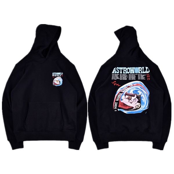 

mens designer new fashion hip hop hoodies astroworld loose sweatshirts male casual pullover long sleeve, Black