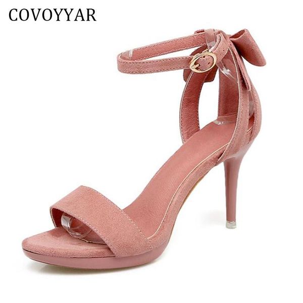 

covoyyar 2021 sweet bow women pumps new fashion summer buckle strap women sandals open toe ladies high heels whh598, Black