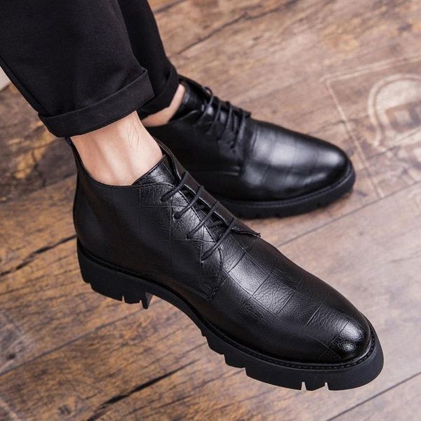 

waterproof winter ankle boots men vintage genuine leather lace up fashion motorcycle male high cut male casual ankle boots s5 #jl4h