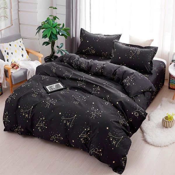 

classical starry sky single double sided bed linings concise style bedding set quilt cover pillowcase cover bed 3/4 pcs/set1
