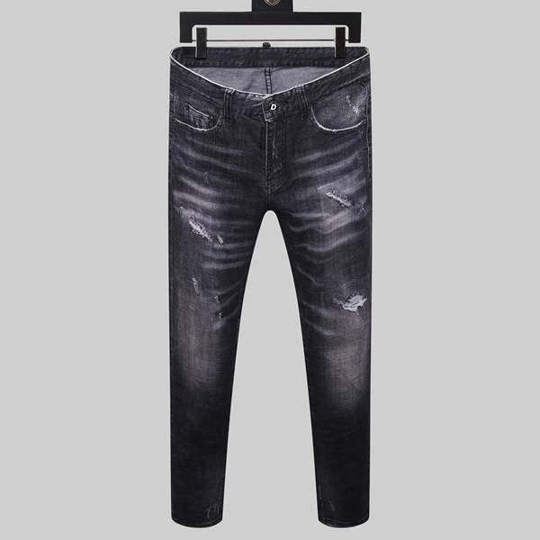 

tide brand 2020 men's designer summer pants straight jeans blue black denim trousers comfortable casual bicycle jeans pour