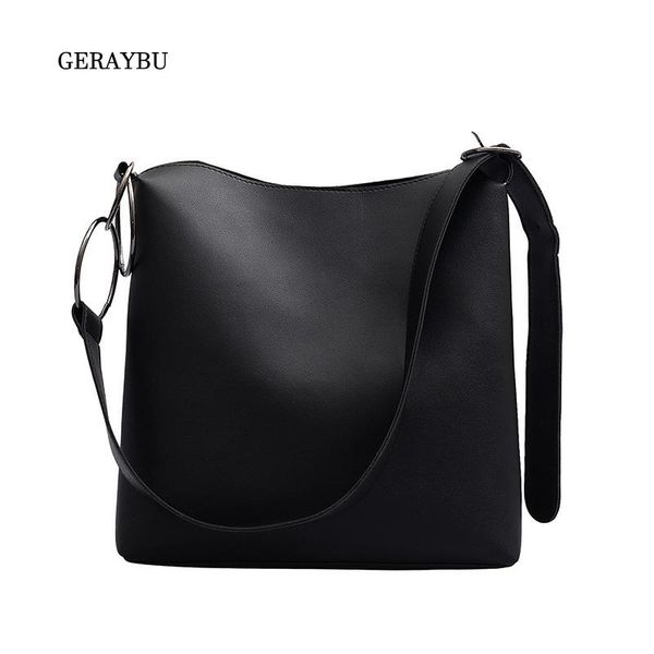 

women literary shoulder bag large-capacity fashion pu leather temperament youth simple waterproof bag black