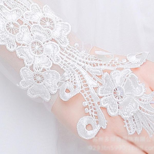 

ladies embroidery lace gloves white fingerless bridal gloves women elbow length prom party evening dresses wedding gloves h jllrcg