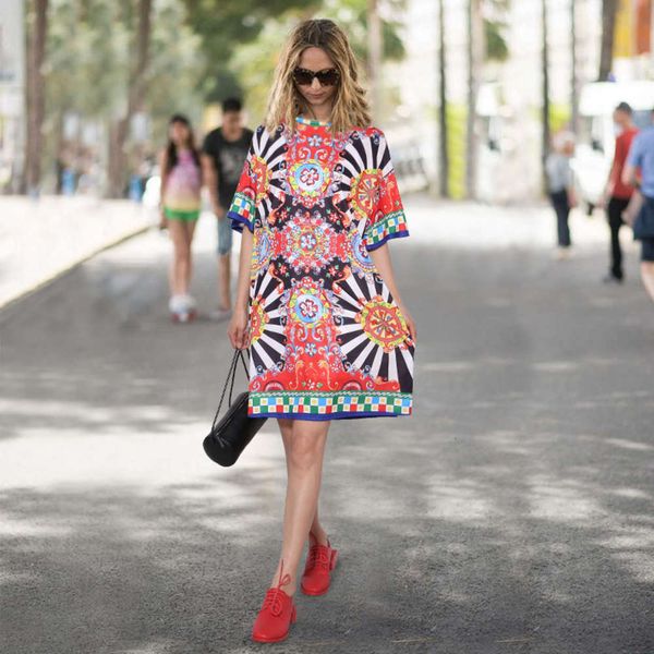 

style women's fashion new summer 2020 printed loose short sleeve t-shirt drs for women 2162, Black;gray