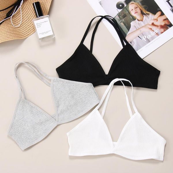 

2020 fashion backless women bra solid wireless bralette v neck seamless lingerie underwear soft comfortable intimates1, Black;white