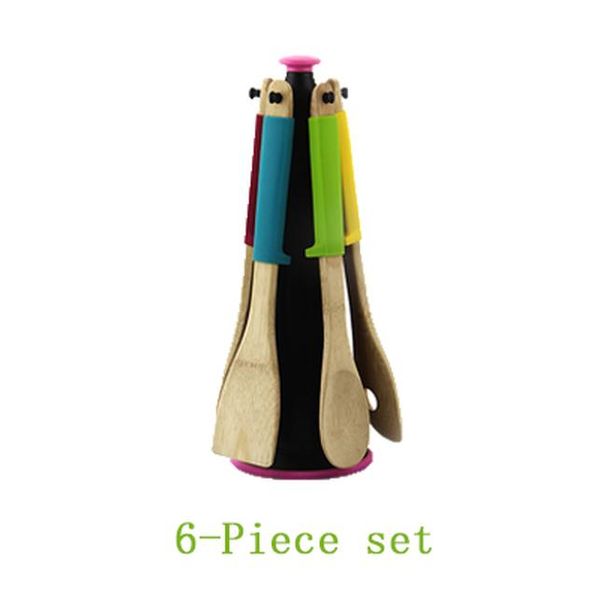 

6 set bamboo silicone wooden spoons spatulas heat resistant for cookware kitchen tools non stick kitchen cooking tool wmtjiy bdesybag