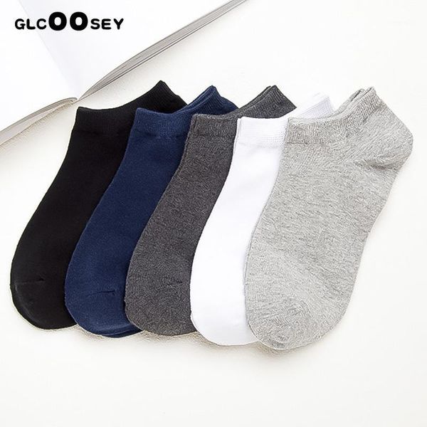 

5 pairs/lot man socks cotton black white gray blue men's ankle socks summer short boat shallow mouth male wholesale price1