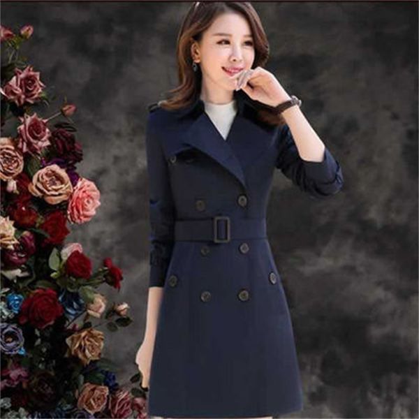 

2021 new trench female s-4xl plus size new fall thin double-breasted korean with jacket belt fashion zs83, Tan;black