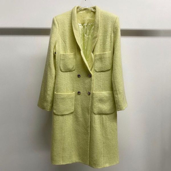 

elegant long blend women vintage long sleeve warm blend coat 2020 new women outwear1, Black