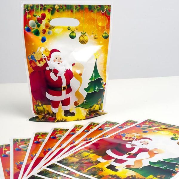

gift wrap 10pcs/set christmas pvc disposable handbag candy storage decorative bag1