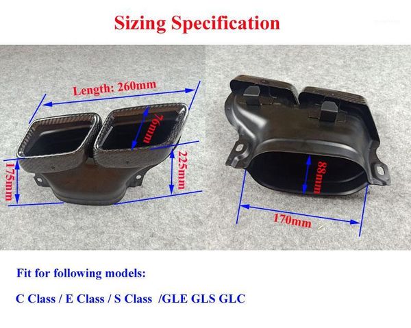 

carbon exhaust tips tailpipe nozzles for akrapovic for w205 c w205 c180 c250 c300 c350 c63 gls300 gles450 w166 gle63 s631