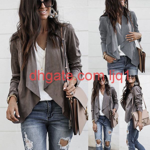 

autumn and winter new lapel solid color fashion coat, Black;brown