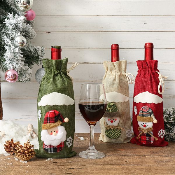 

fengrise santa claus wine bottle cover decorations for home 2019 christmas stocking gift navidad new year's decor 2020