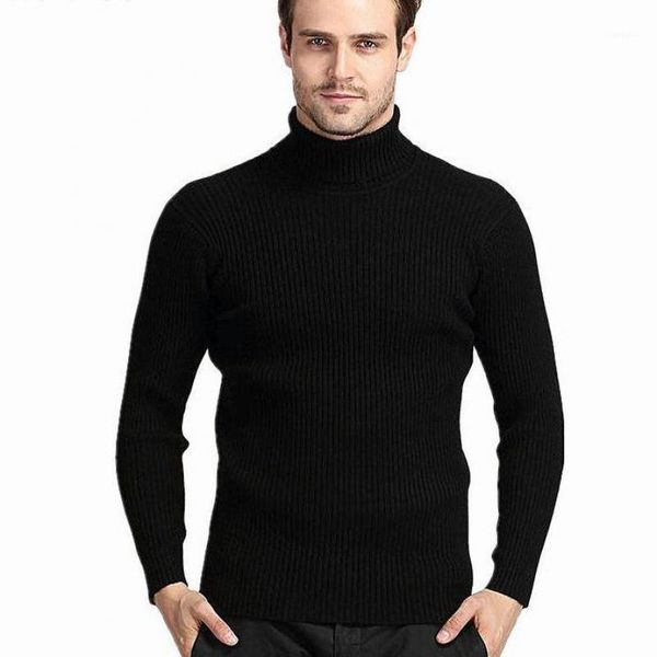 

2019 winter thick warm cashmere sweater men turtleneck mens sweaters slim fit pullover men classic wool knitwear pull homme1, White;black