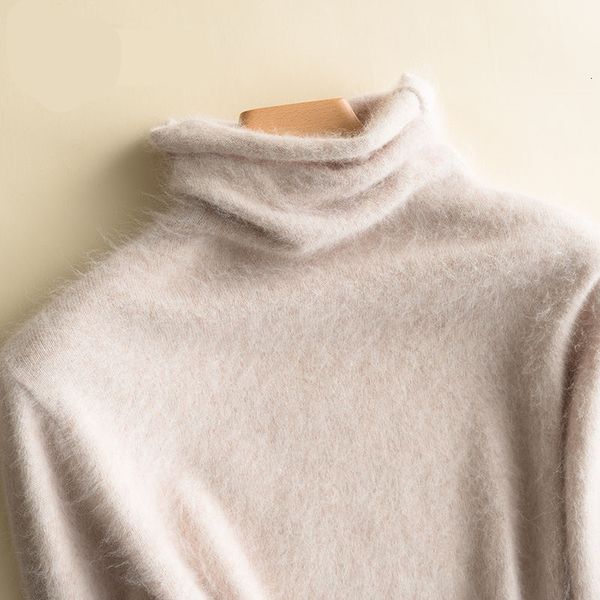 

2021 new mink cashmere turtleneck women clothes pull femme autum winter warm jumper sweter female pullover sweater ini4, White;black