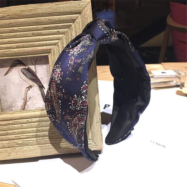 

vintage women's floral printed wide cross knot hairbands stretchy headbands hair hoop hair accessories for girls q bbylxz